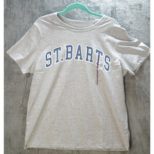 St. Barts Heather Grey Graphic T-Shirt XL Short Sleeve Casual Tee